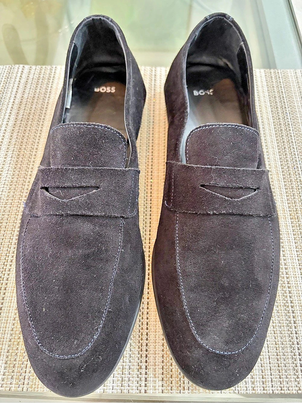BOSS Sienne Suede Loafers Black Suede Loafers EU 44